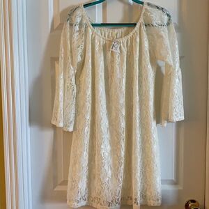 Cezanne medium mini lace dress over lining with bell sleeves